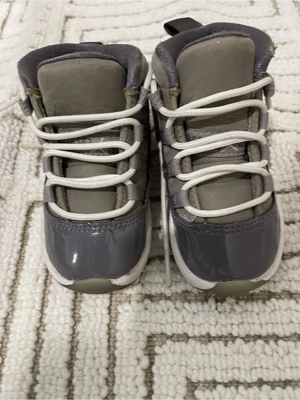 Jordan Kids Gray and White Low-Top Sneakers